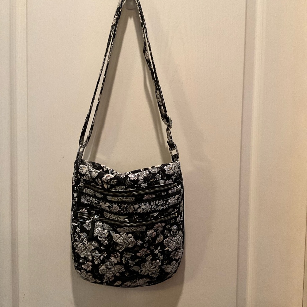 Vera Bradley Black and White Floral Crossbody Bag
